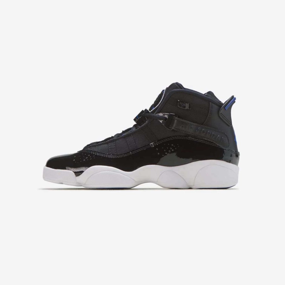 Air Jordan * | Air Jordan 6 Rings Gs Black Hyper Royal White 323419-016