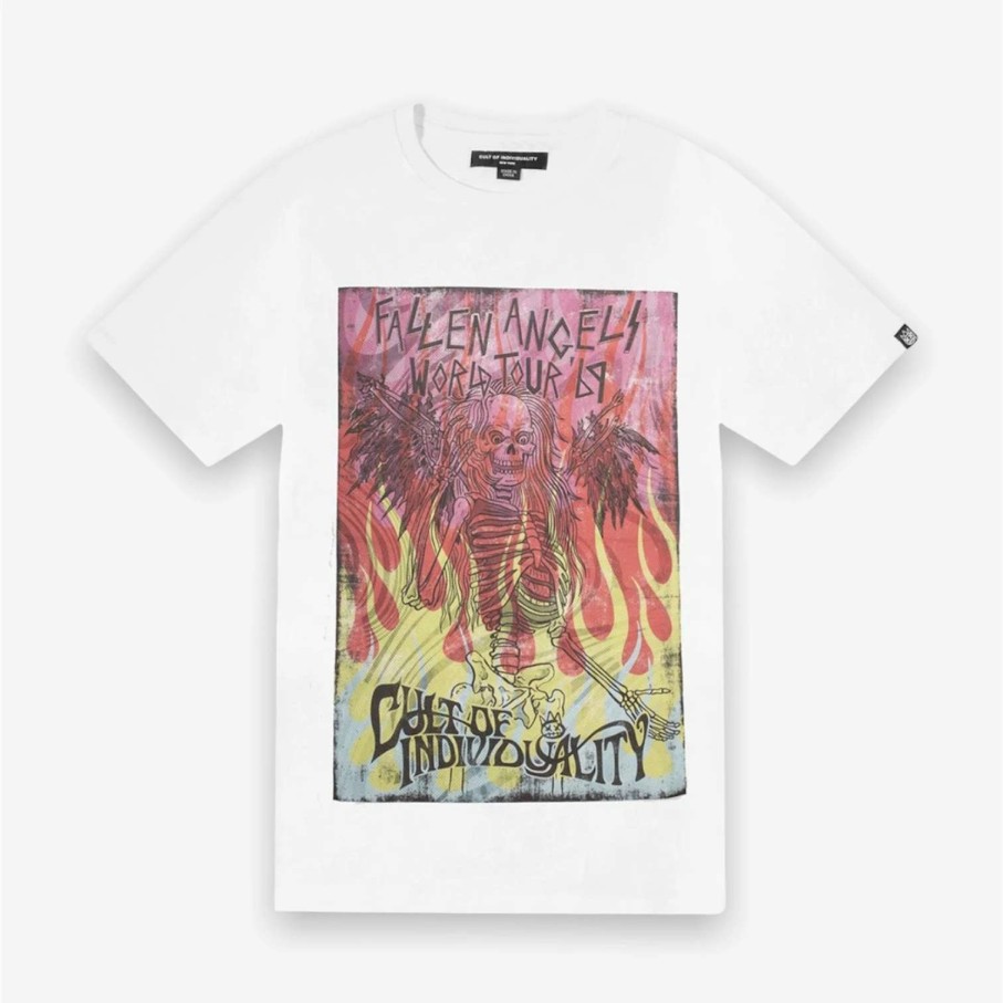 Cult Of Individuality * | Cult Of Individuality S/S Crew Tee "Angel" White