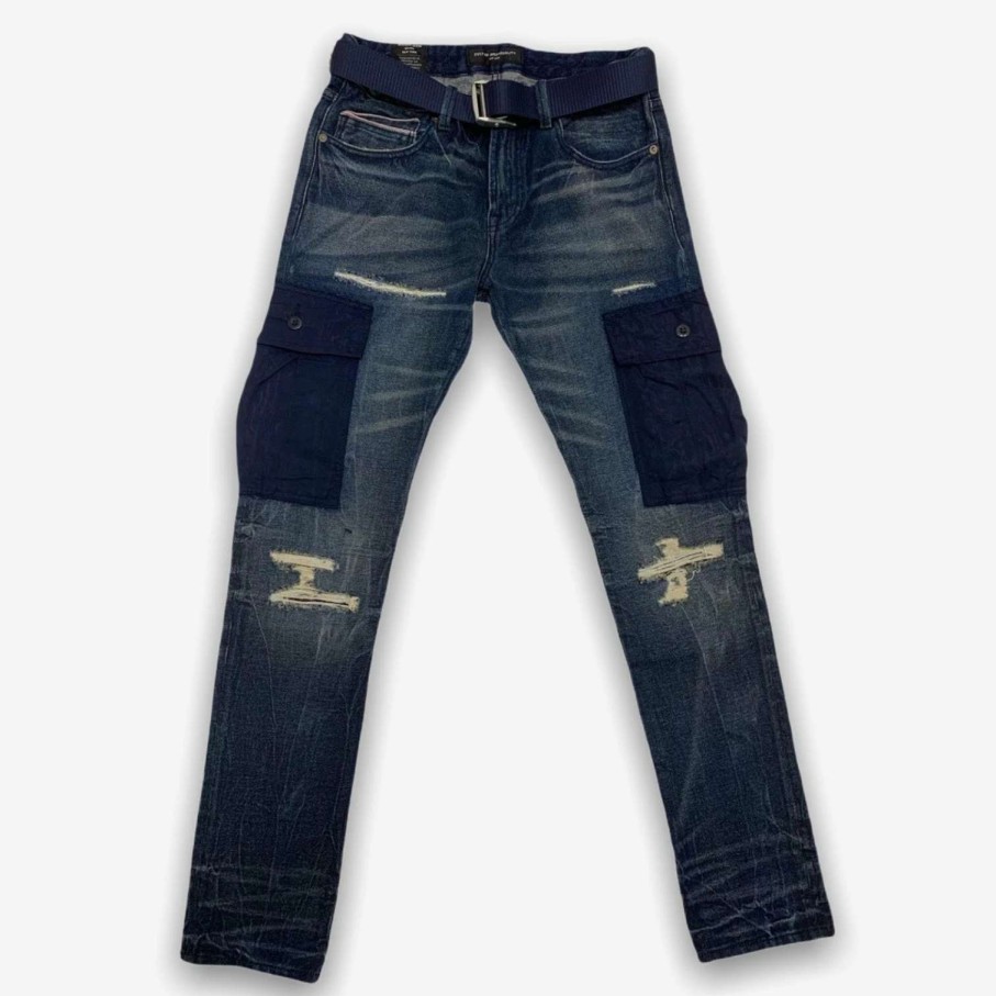 Cult Of Individuality * | Cult Of Individuality Rocker Denim Cargo Belted Sync