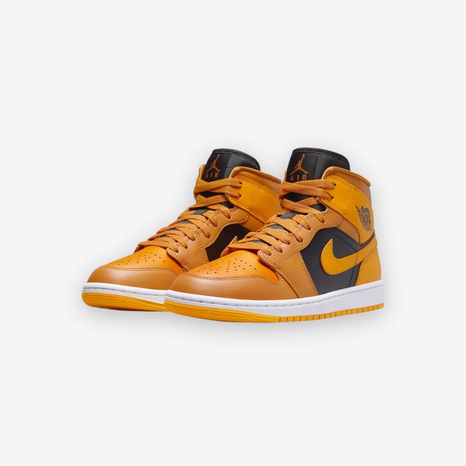 Air Jordan * | Womens Air Jordan 1 Mid Chutney Taxi Black White Bq6472-700