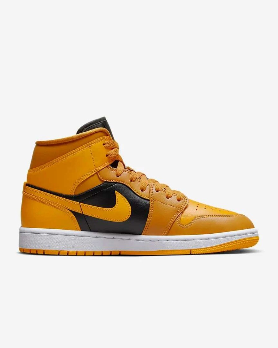 Air Jordan * | Womens Air Jordan 1 Mid Chutney Taxi Black White Bq6472-700