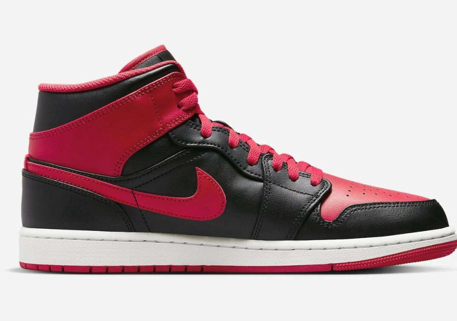 Air Jordan * | Air Jordan 1 Mid Black Fire Red White Dq8426-060