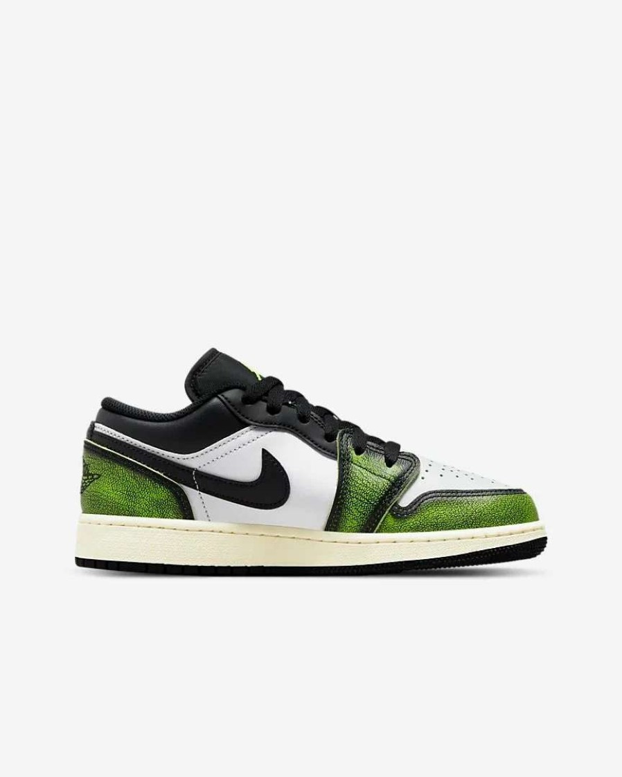 Air Jordan * | Air Jordan 1 Low Se Gs Black Electric Green White Do8244-003