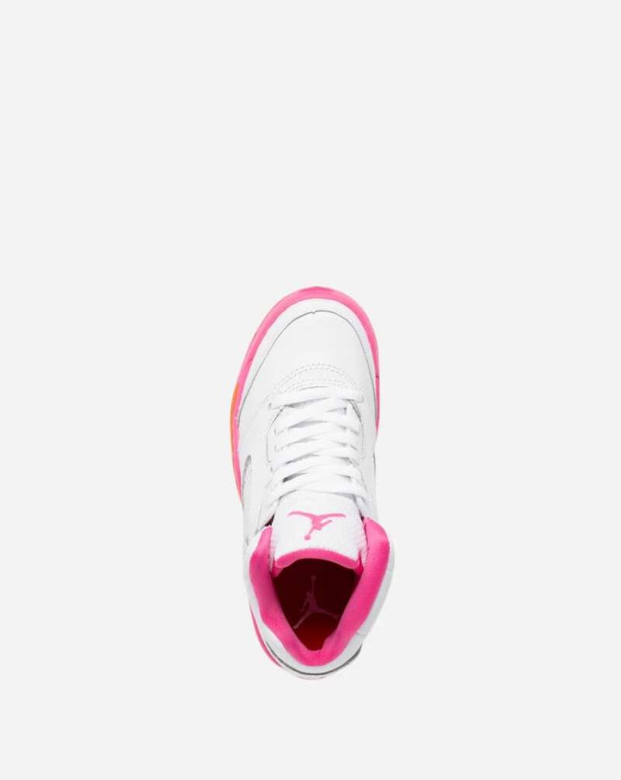 Air Jordan * | Air Jordan Jordan 5 Retro (Ps) White Pinksicle Safety Orange 440893-168