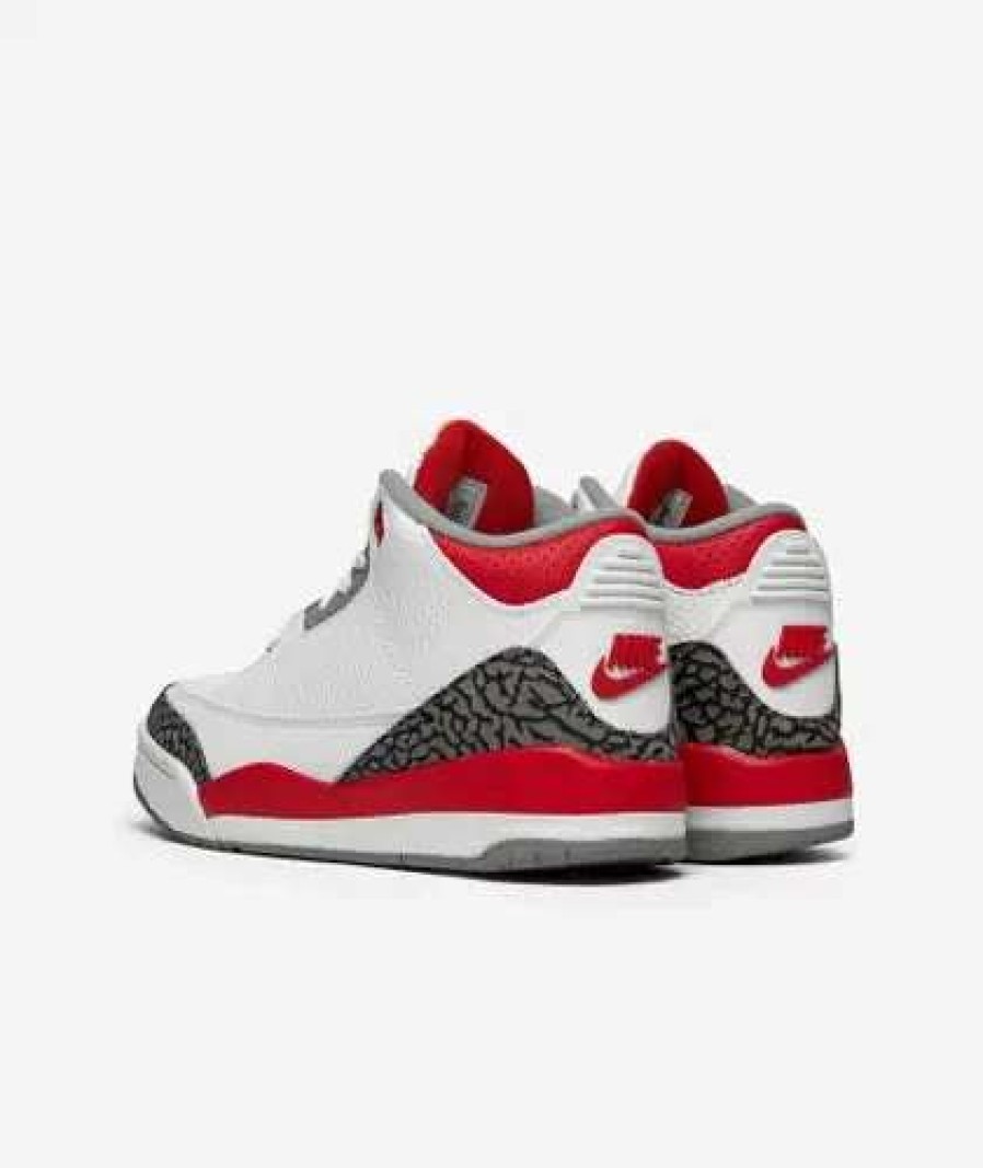 Air Jordan * | Air Jordan 3 Retro Ps White Fire Red Black Dm0966-160