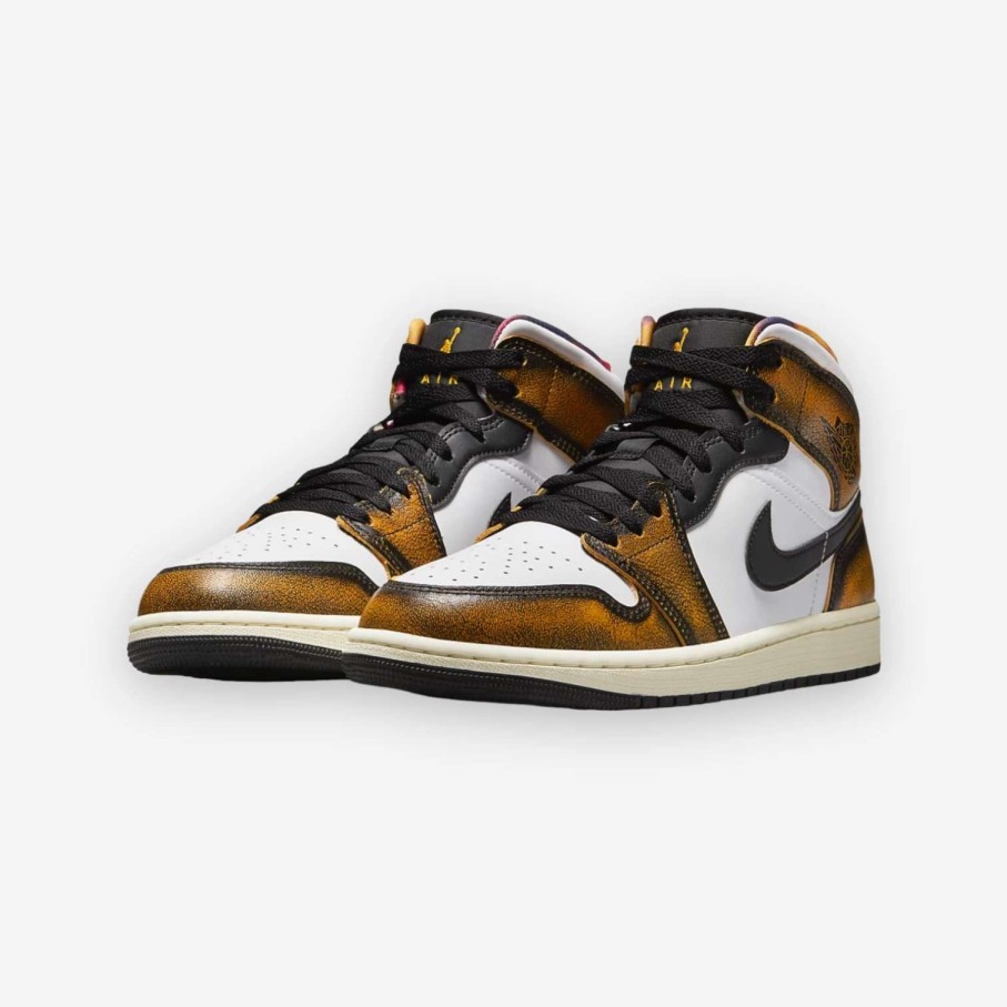 Air Jordan * | Air Jordan 1 Mid Se Black Taxi White Sail Dq8417-071