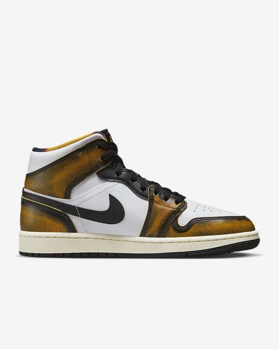 Air Jordan * | Air Jordan 1 Mid Se Black Taxi White Sail Dq8417-071