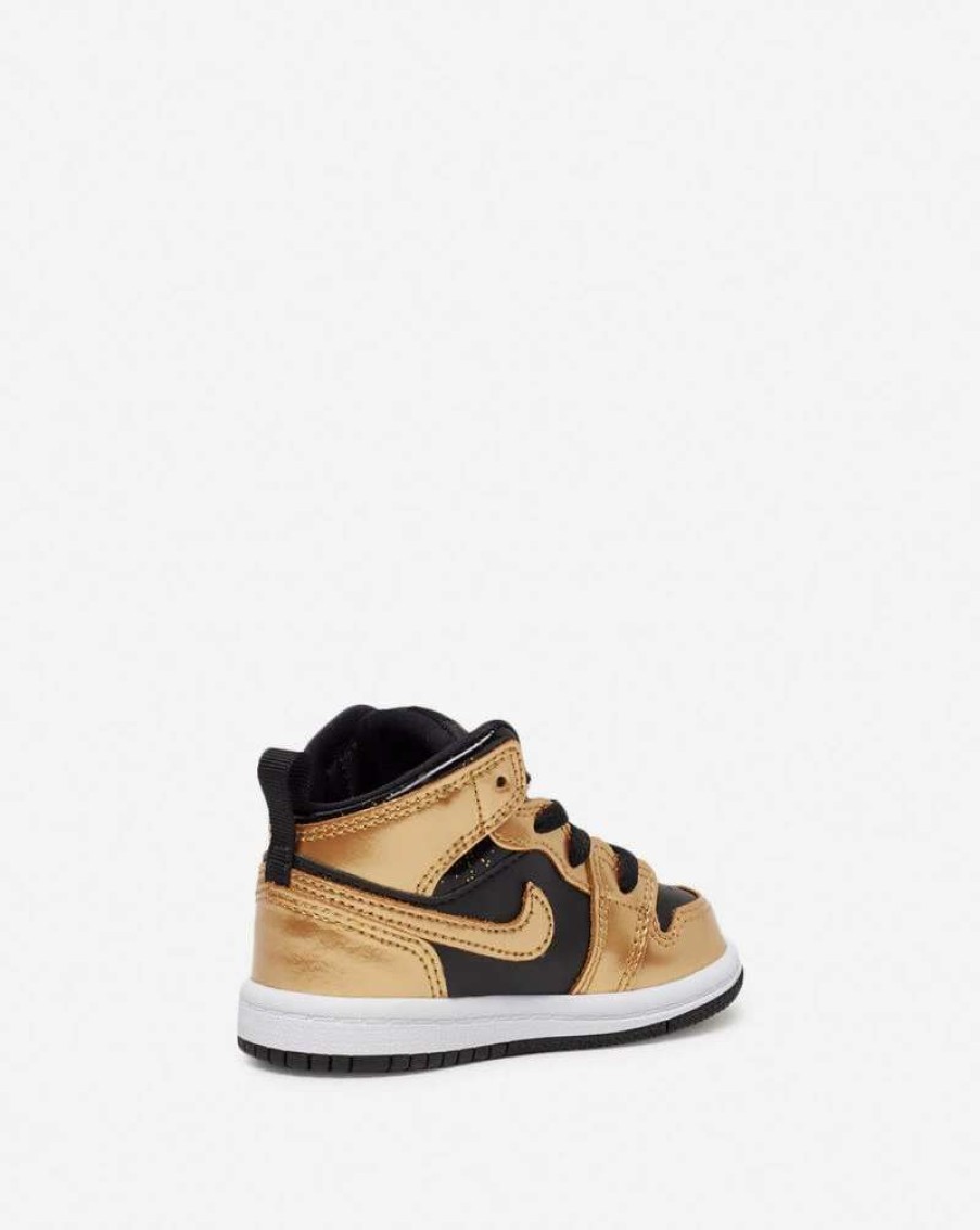 Air Jordan * | Air Jordan Jordan 1 Mid Se Td Toddlers Black Metallic Gold White Dr6969-071