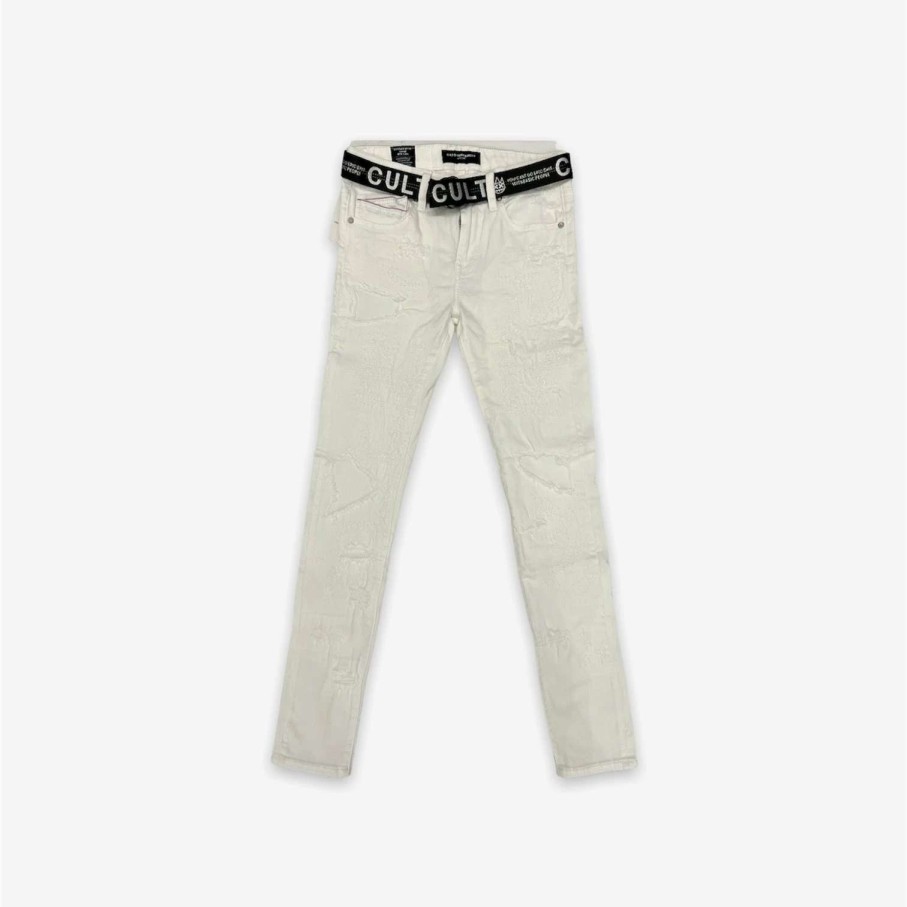 Cult Of Individuality * | Cult Of Individuality Punk Super Skinny Stretch White