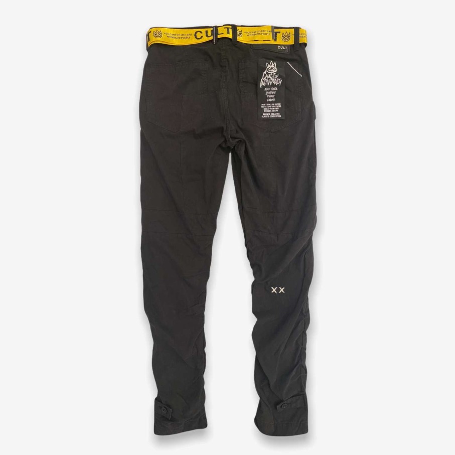 Cult Of Individuality * | Cult Of Individuality Rocker Cargo Belted Pants Black