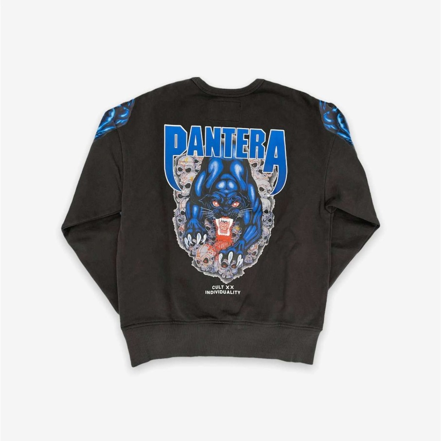 Cult Of Individuality * | Cult Of Individuality X Pantera Crewneck Vint Charcoal