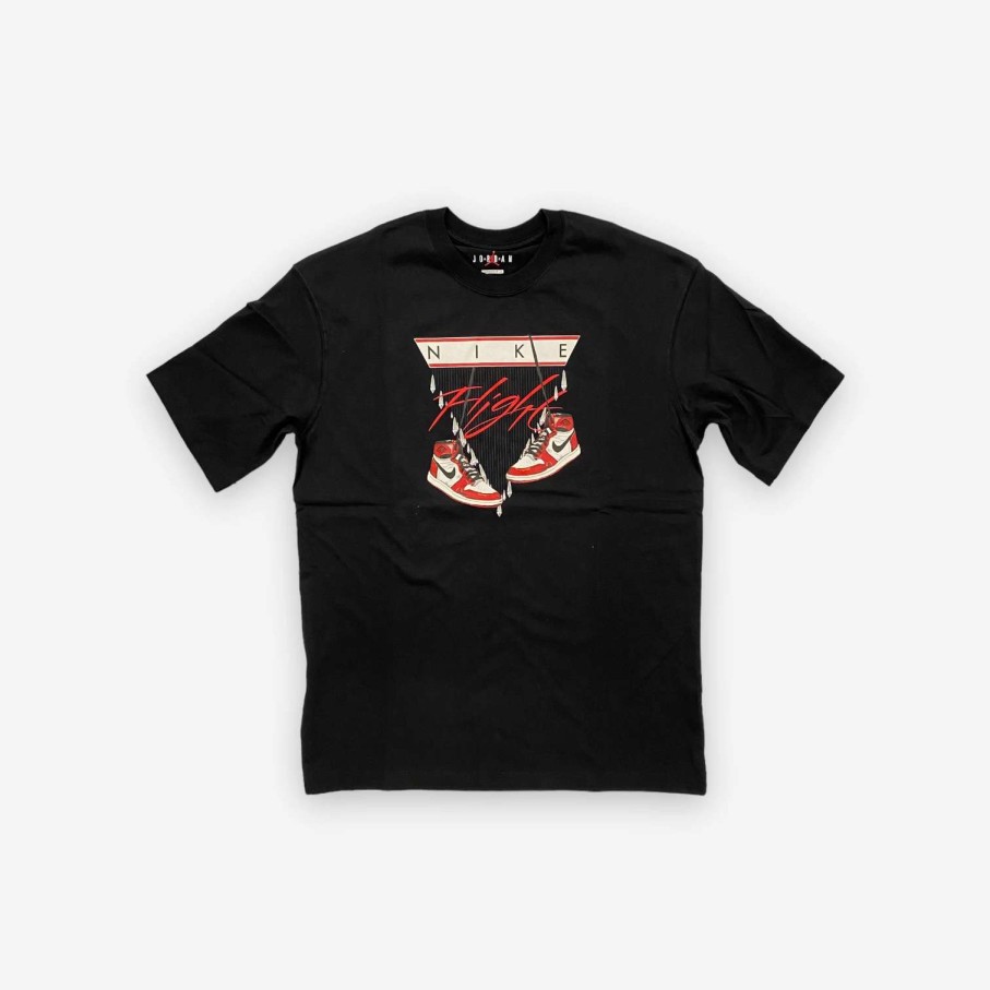 Air Jordan * | Air Jordan Women'S Jordan Flight Tee Black Red Dv1411-010