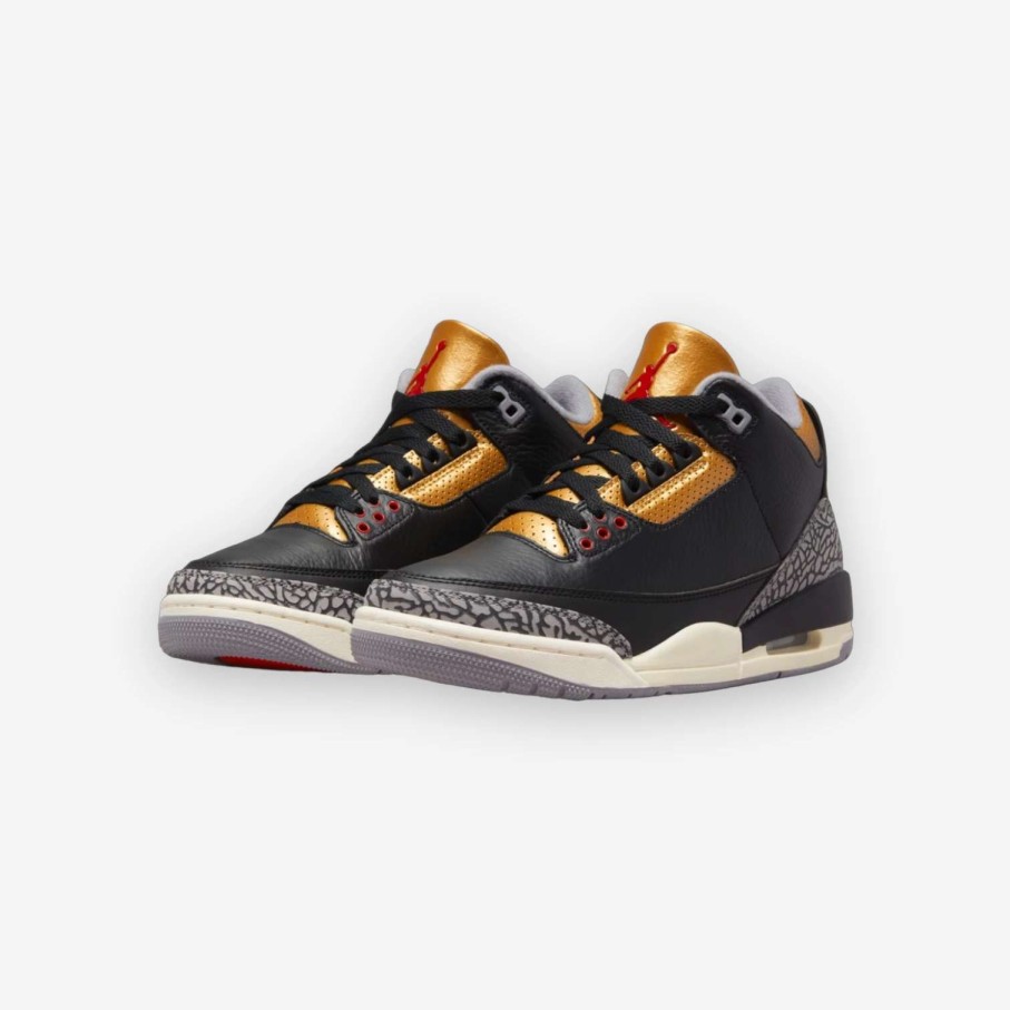 Air Jordan * | Wmns Air Jordan 3 Retro Black Fire Red Metallic Gold Ck9246-067