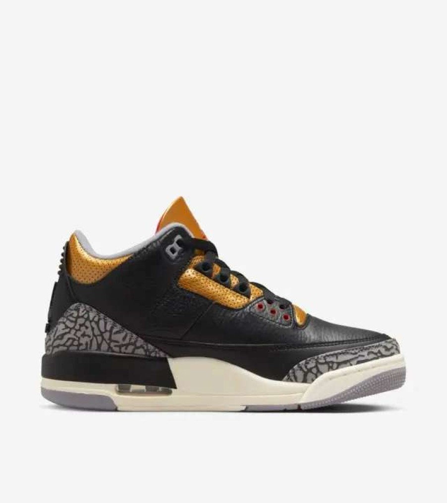 Air Jordan * | Wmns Air Jordan 3 Retro Black Fire Red Metallic Gold Ck9246-067