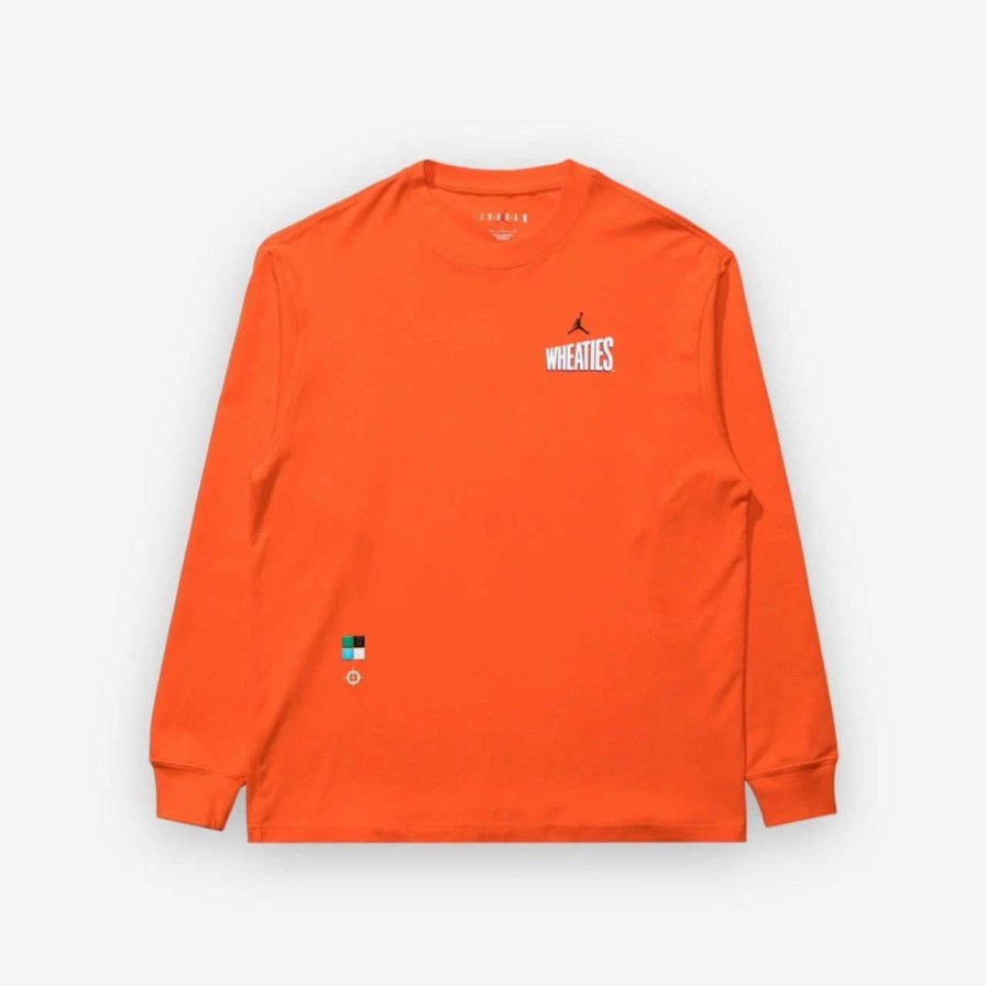 Air Jordan * | Air Jordan Jordan Wheaties L/S Tee Orange Dv8428-817