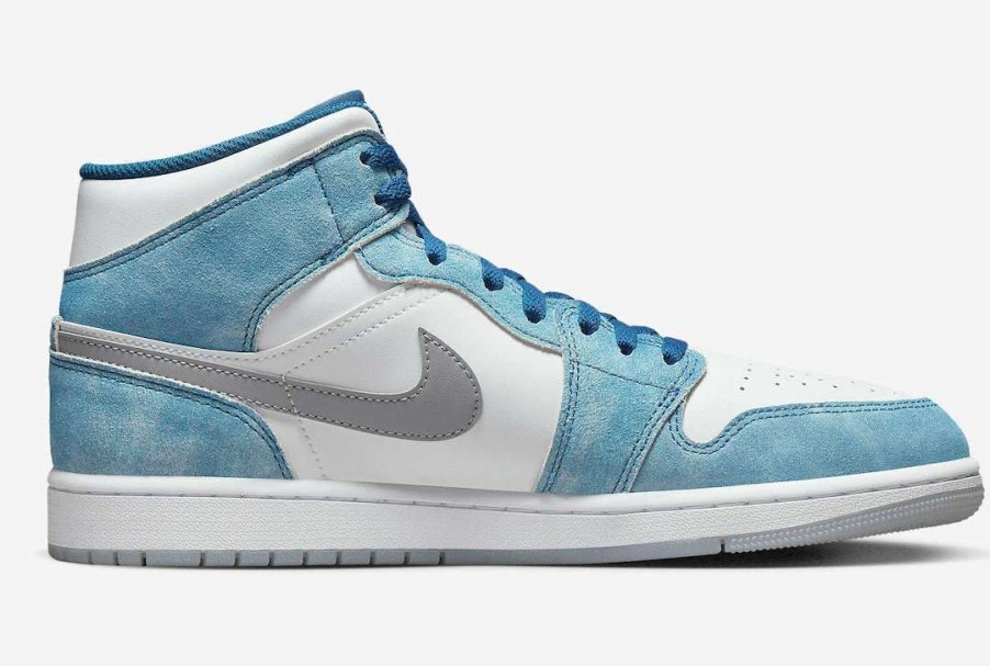 Air Jordan * | Air Jordan 1 Mid Se Gs French Blue Fire Red White Dr6235-401