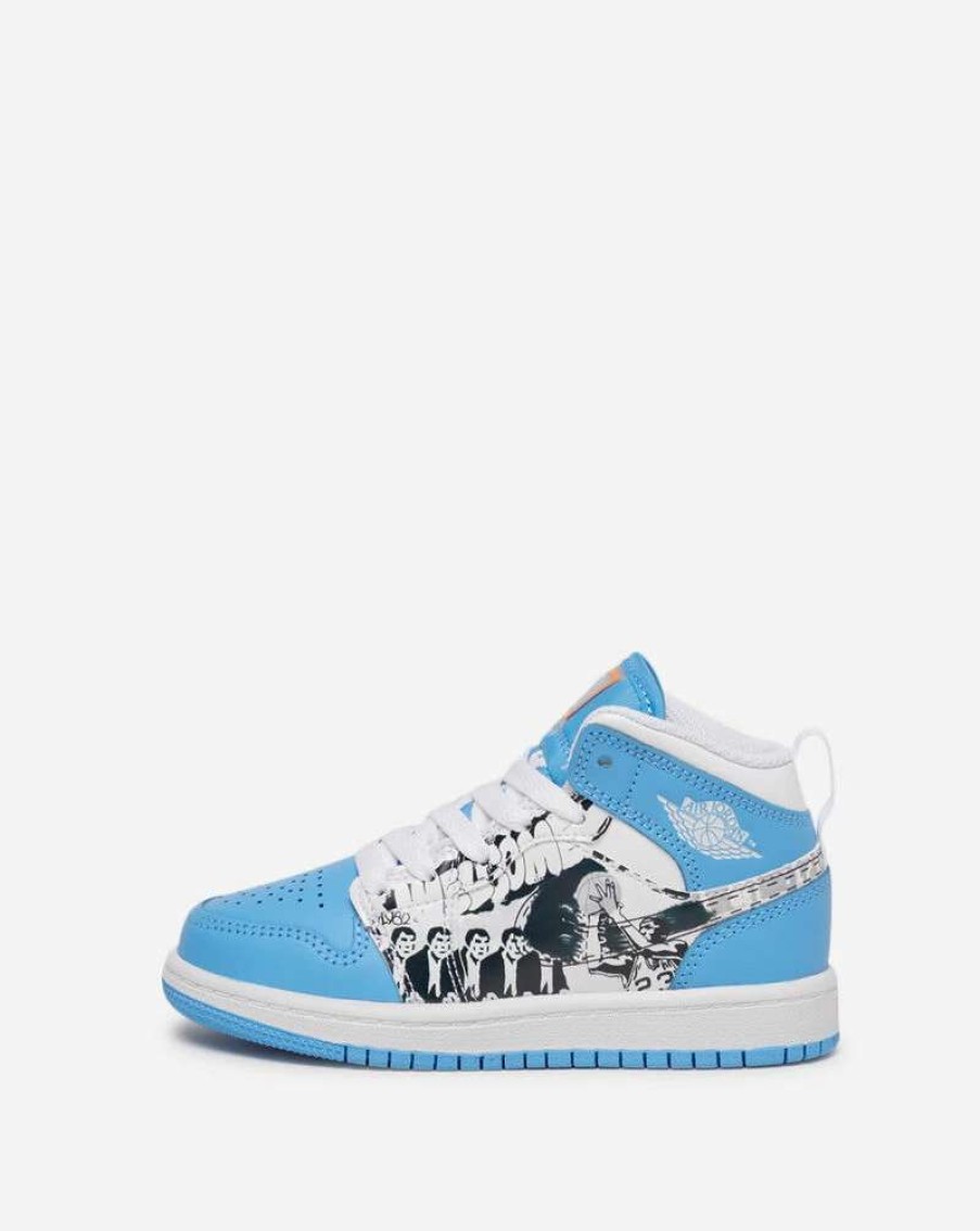 Air Jordan * | Air Jordan 1 Mid Ss Ps White University Blue Dr6493-100