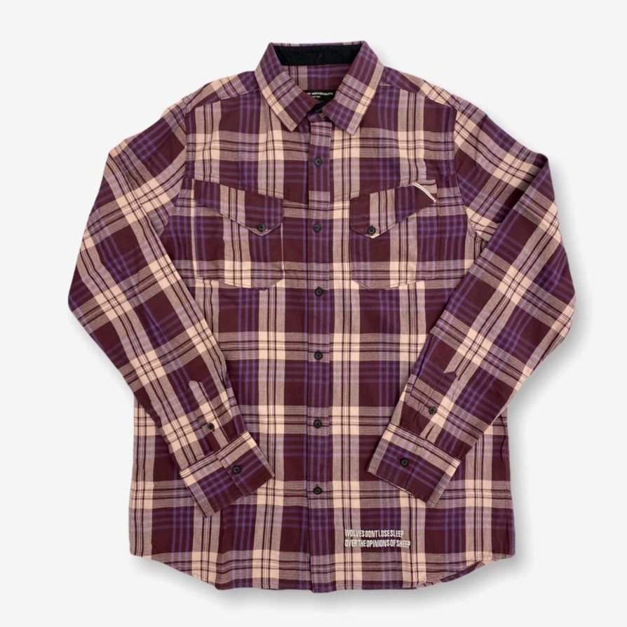 Cult Of Individuality * | Cult Of Individuality "Land Of The Free" Plaid Woven Lavender